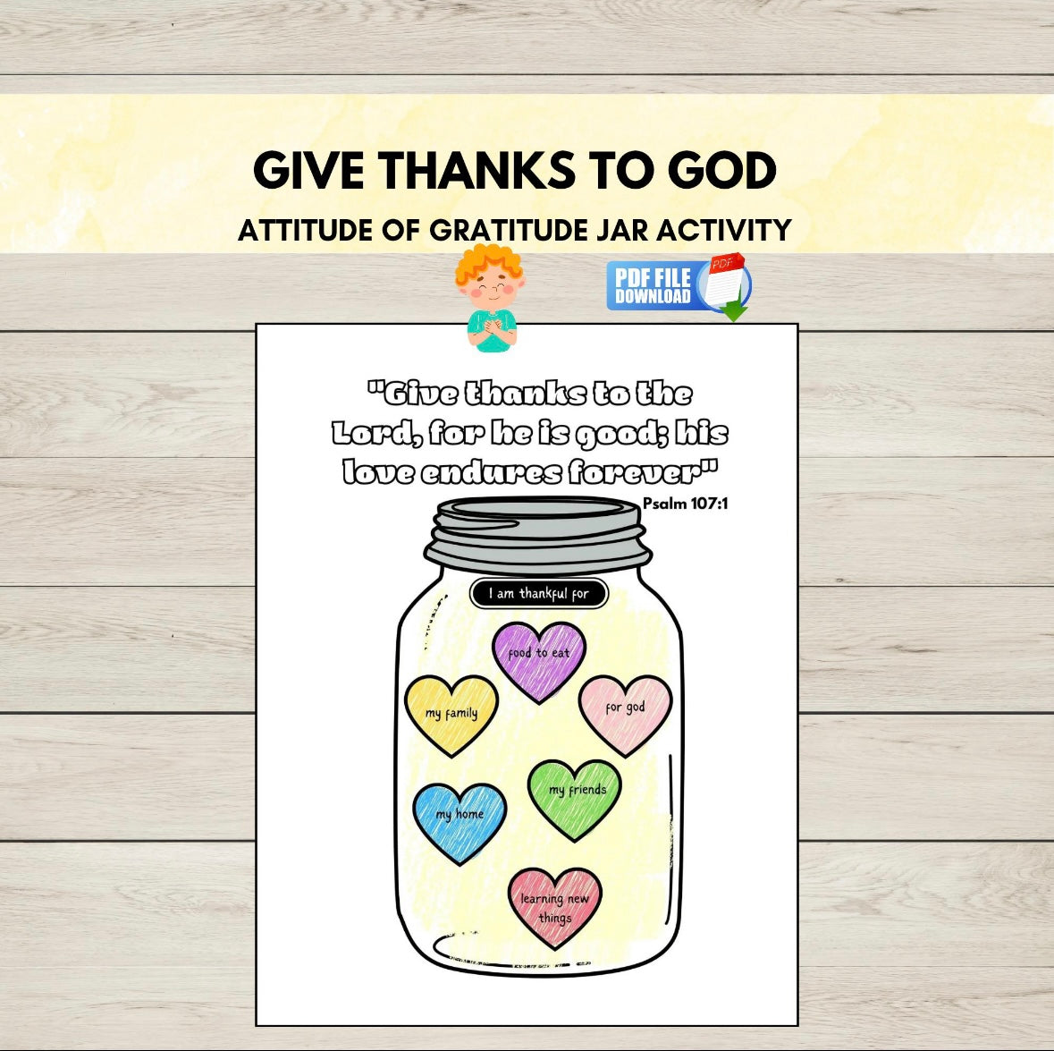 A give thanks to god craft activity for kids.