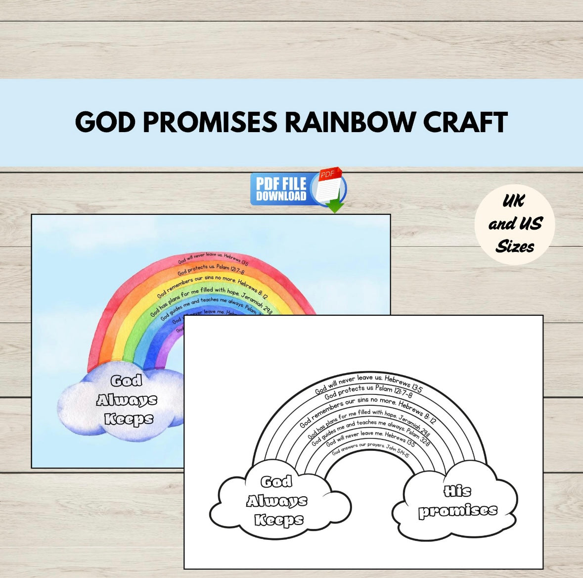 God Keeps His Promises rainbow craft for kids.