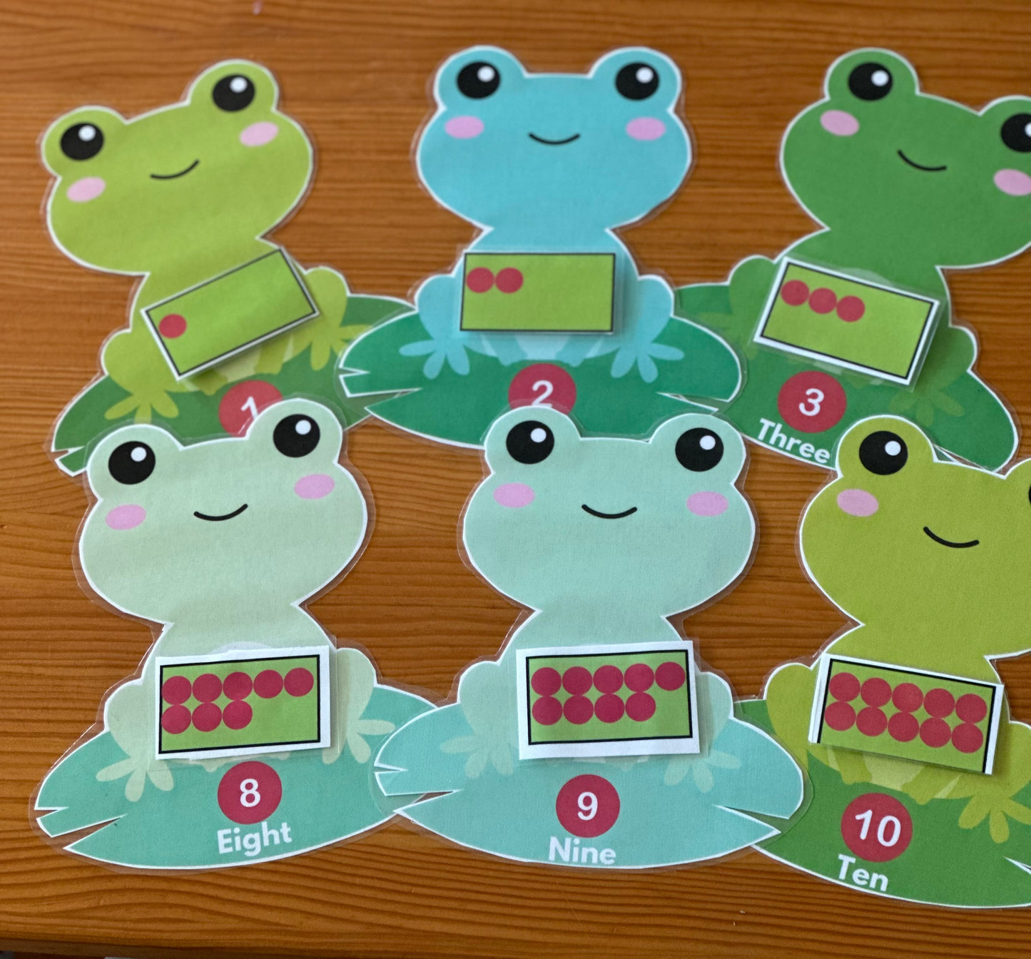 Frog Numbers 1 to 10 Count and Match Activity Game