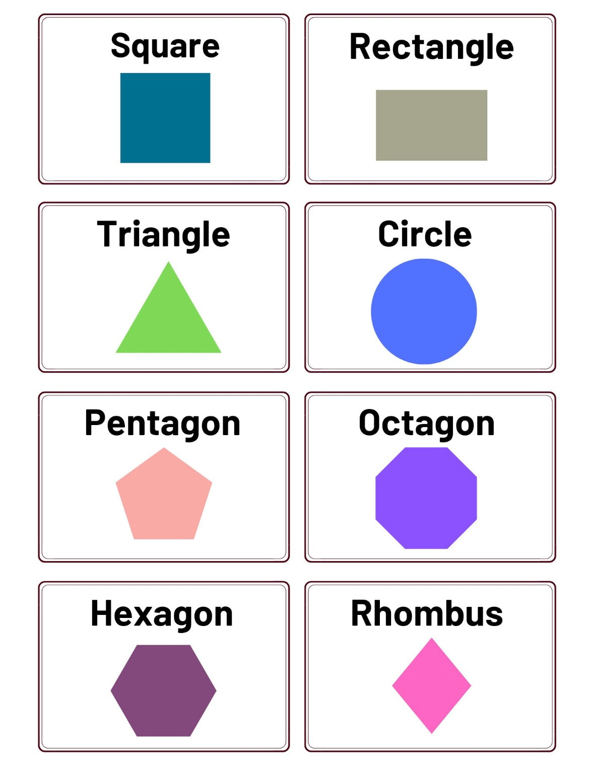 Shapes Workbook for Early Math
