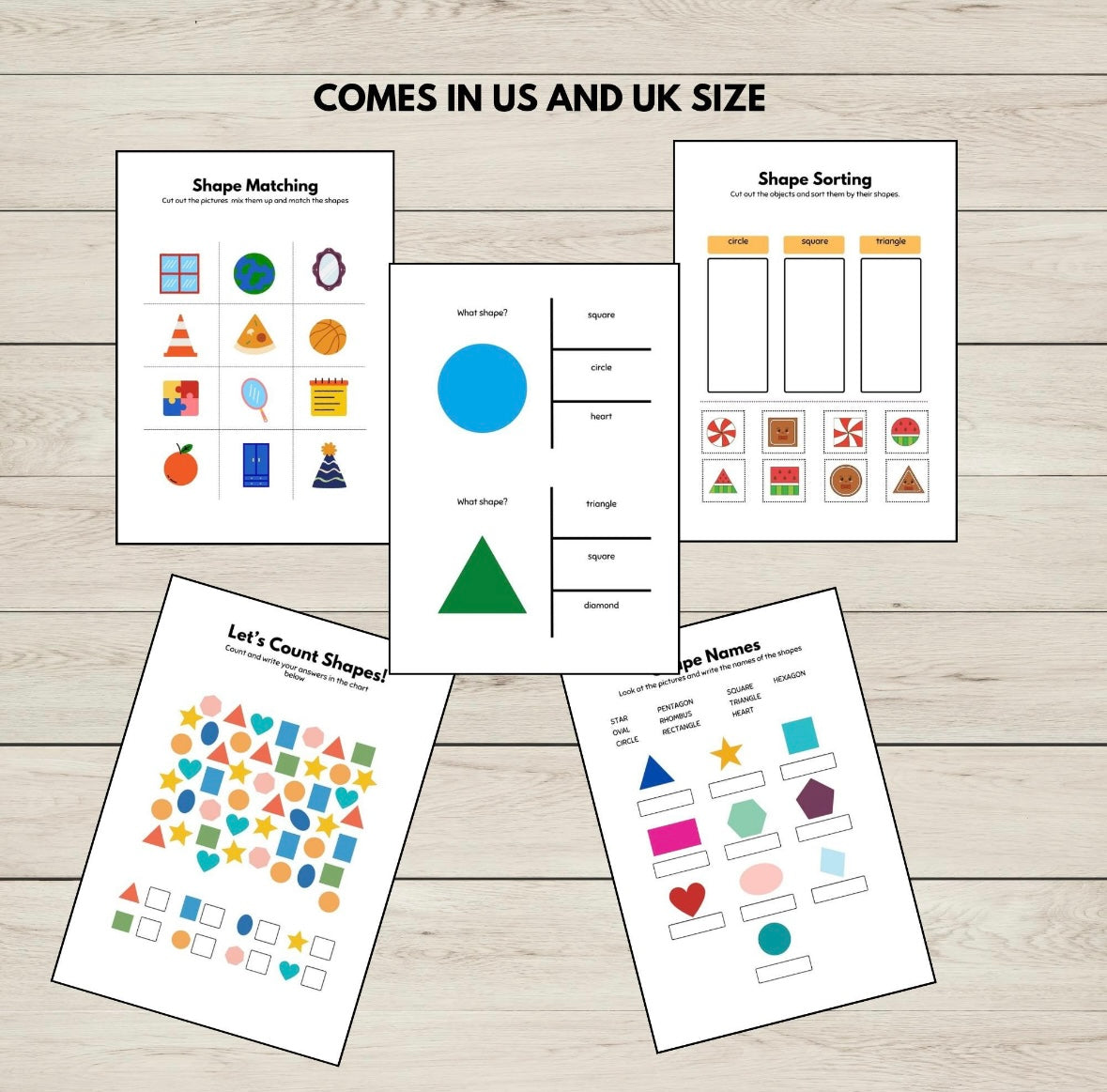 Shapes Activity Sheets for Early Math