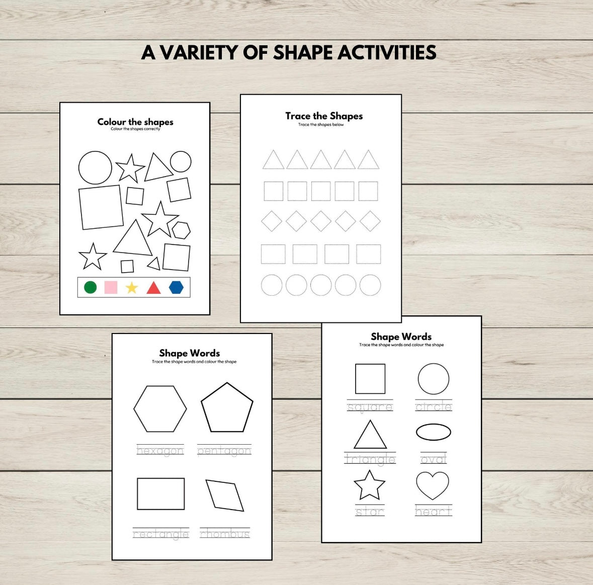 Shapes Activity Sheets for Early Math
