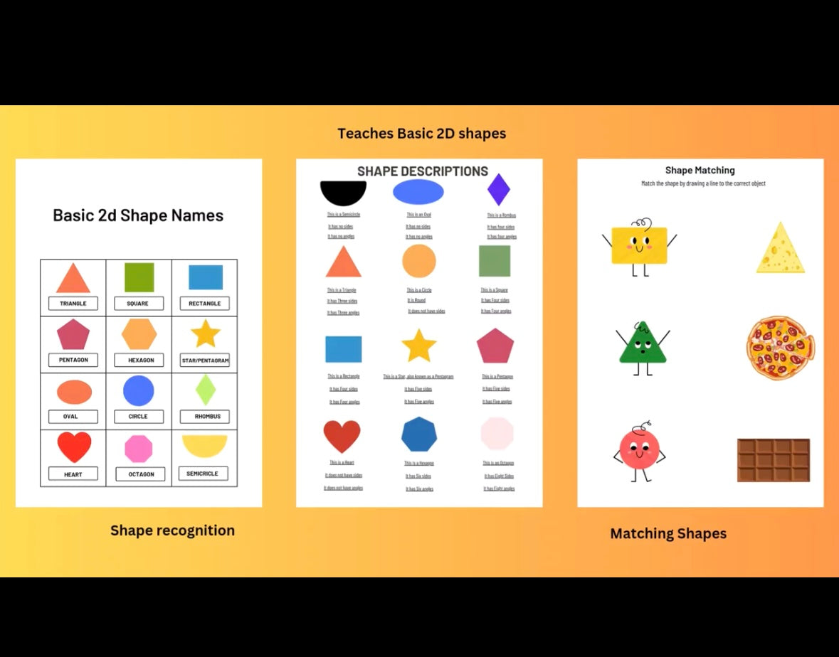 Shapes Workbook for Early Math