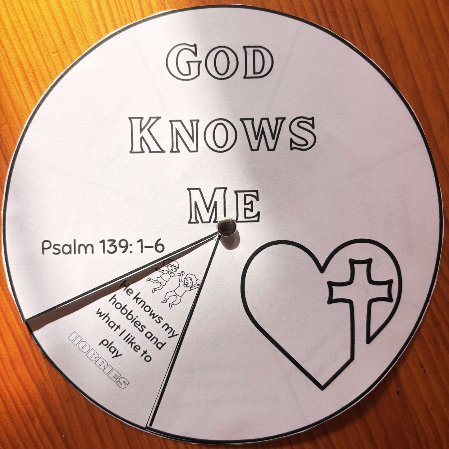 Printed God Knows Me Bible craft for children, ready to use in Sunday School, homeschool, children's ministry, or VBS.