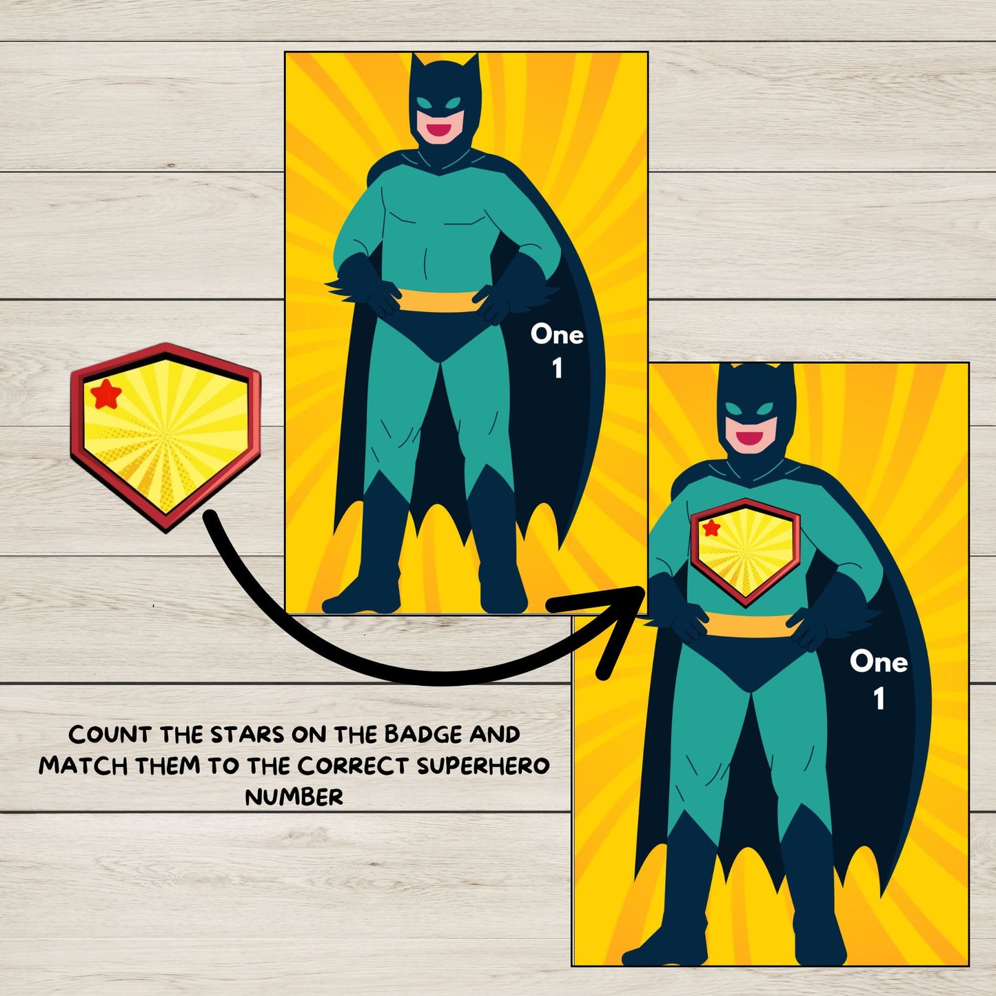 Superhero Numbers 1-10 Activity for Kids