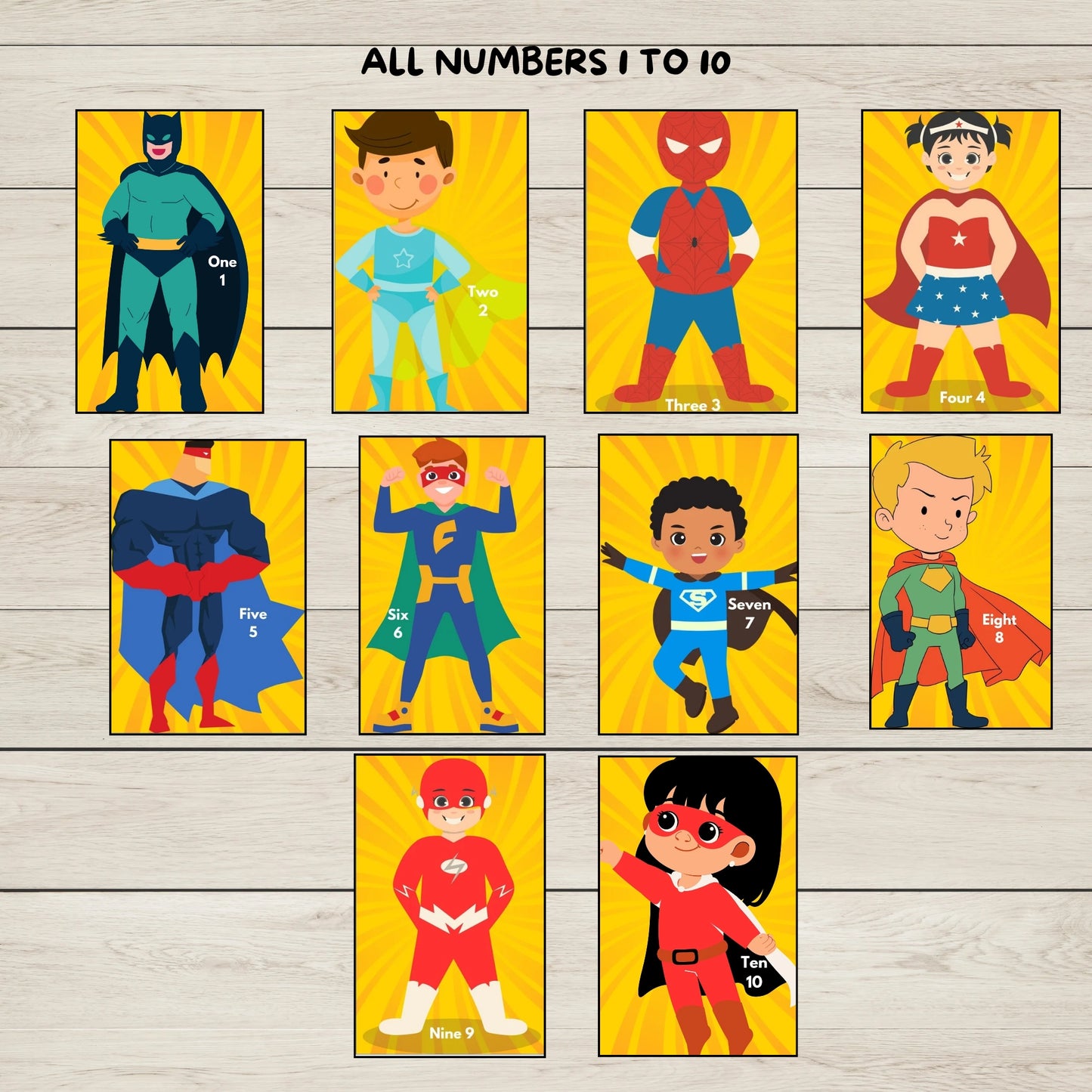 Superhero Numbers 1-10 Activity for Kids