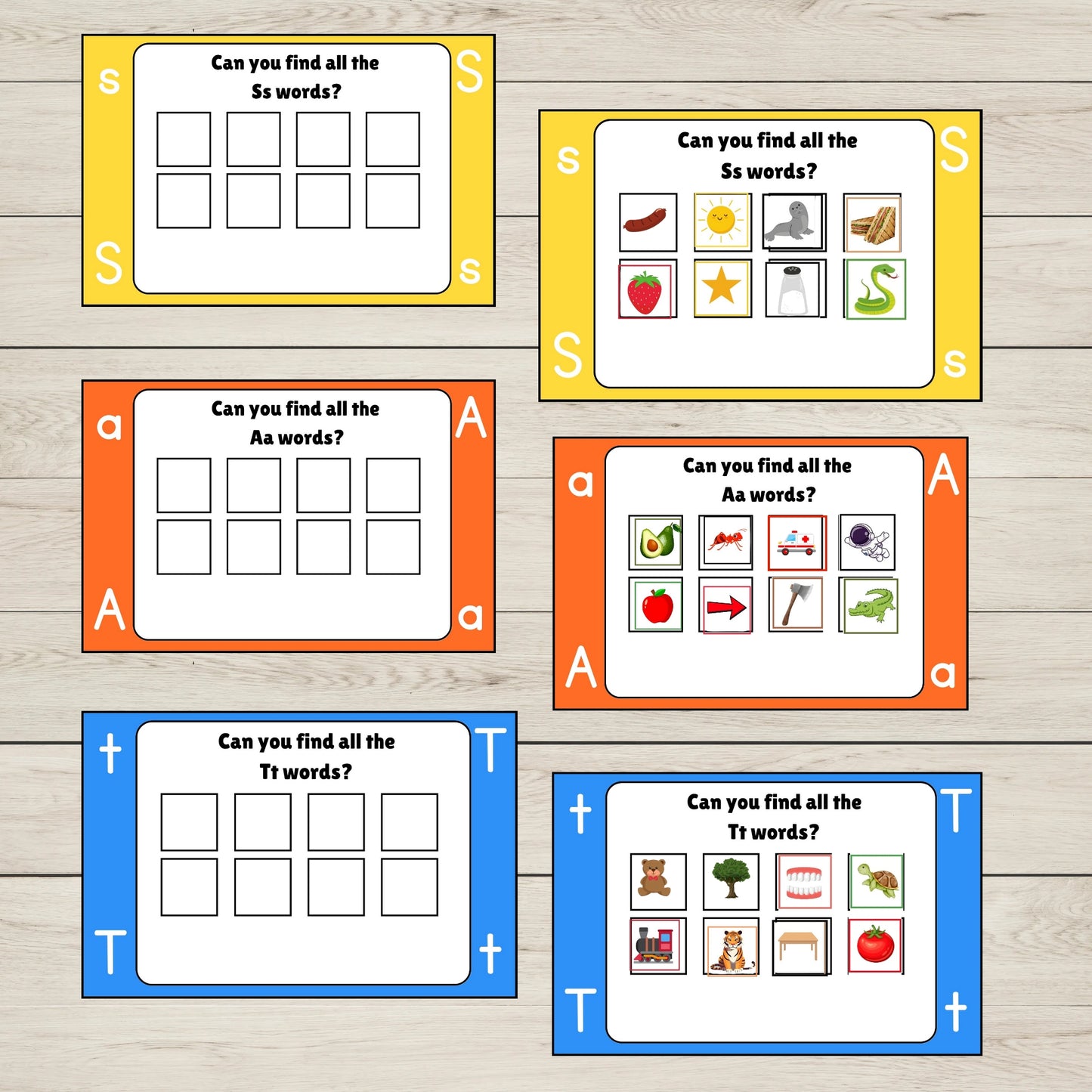 SATPIN Phonics Beginning Sounds Activity Game
