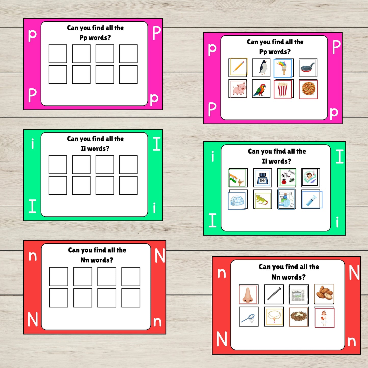 SATPIN Phonics Beginning Sounds Activity Game