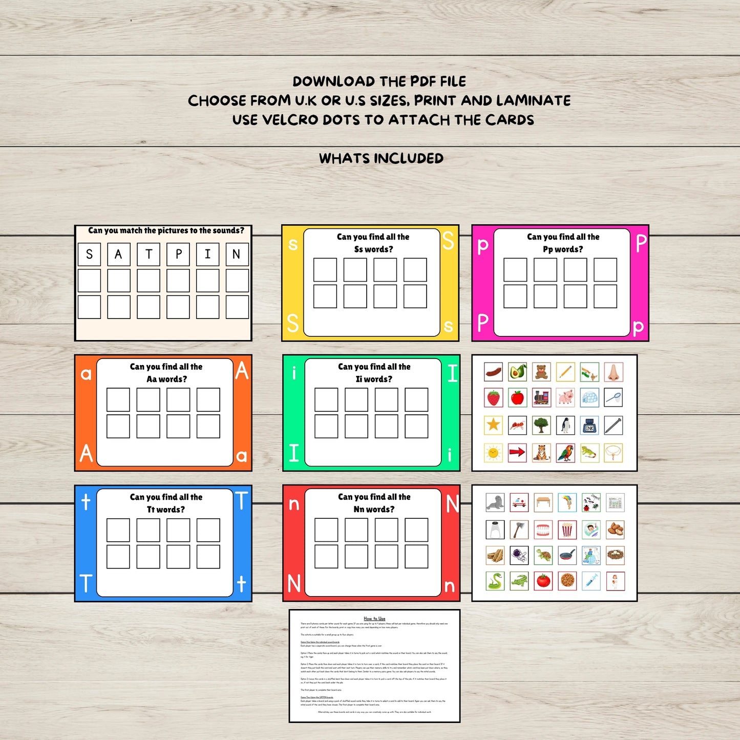 SATPIN Phonics Beginning Sounds Activity Game