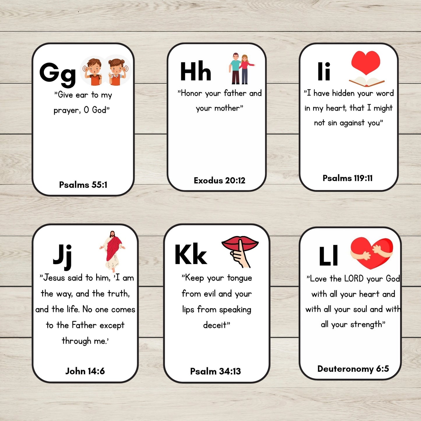 Alphabet Bible Verse Cards for KIds