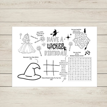 "A witches birthday activity sheet."