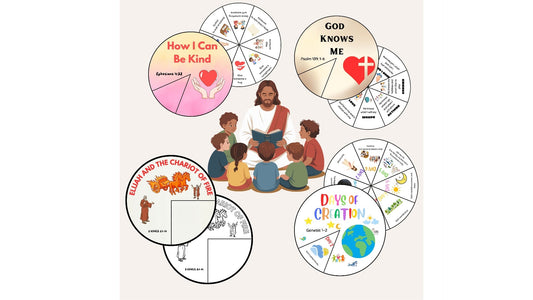 Printable Bible Story Wheel crafts for Sunday School, Children;s Church and VBS.