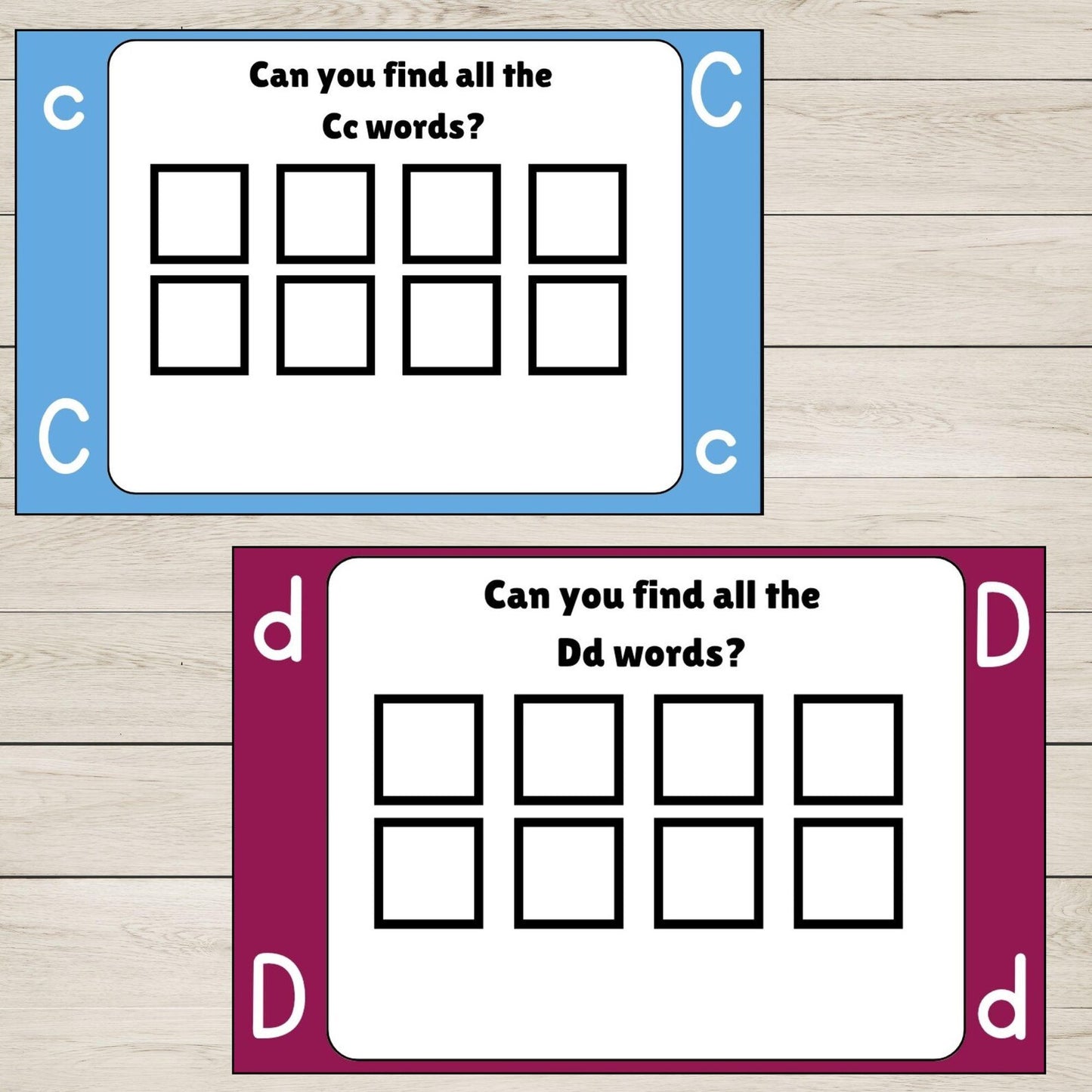 CD phonics letters used for initial sound game.