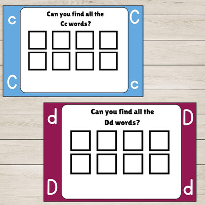 CD phonics letters used for initial sound game.