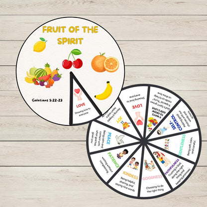 'Fruit of the Spirit' Bible Story Wheels in Colour. 