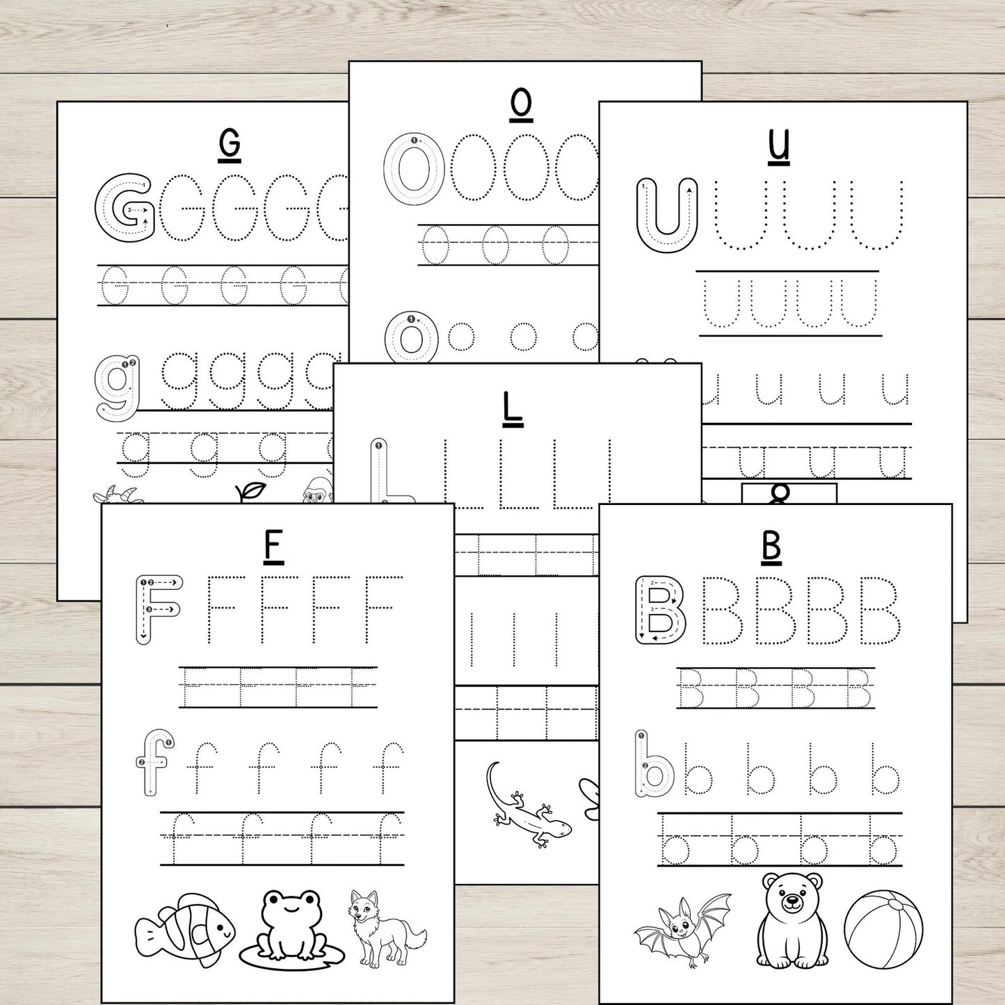 GOULFB printable letter tracing activity sheets.