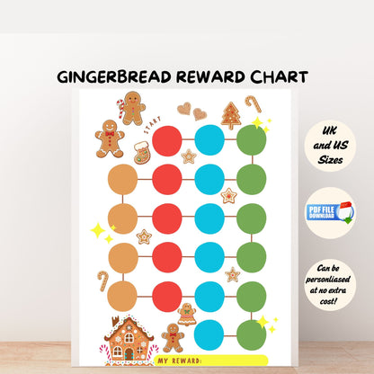 A printable gingerbread reward chart for kids.