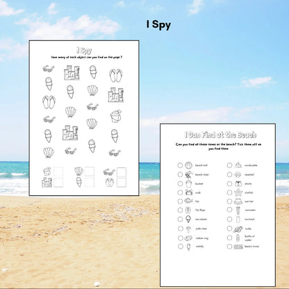 "I Spy printable beach activities."