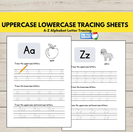 Printable Uppercase and Lowercase Letter Tracing Sheets