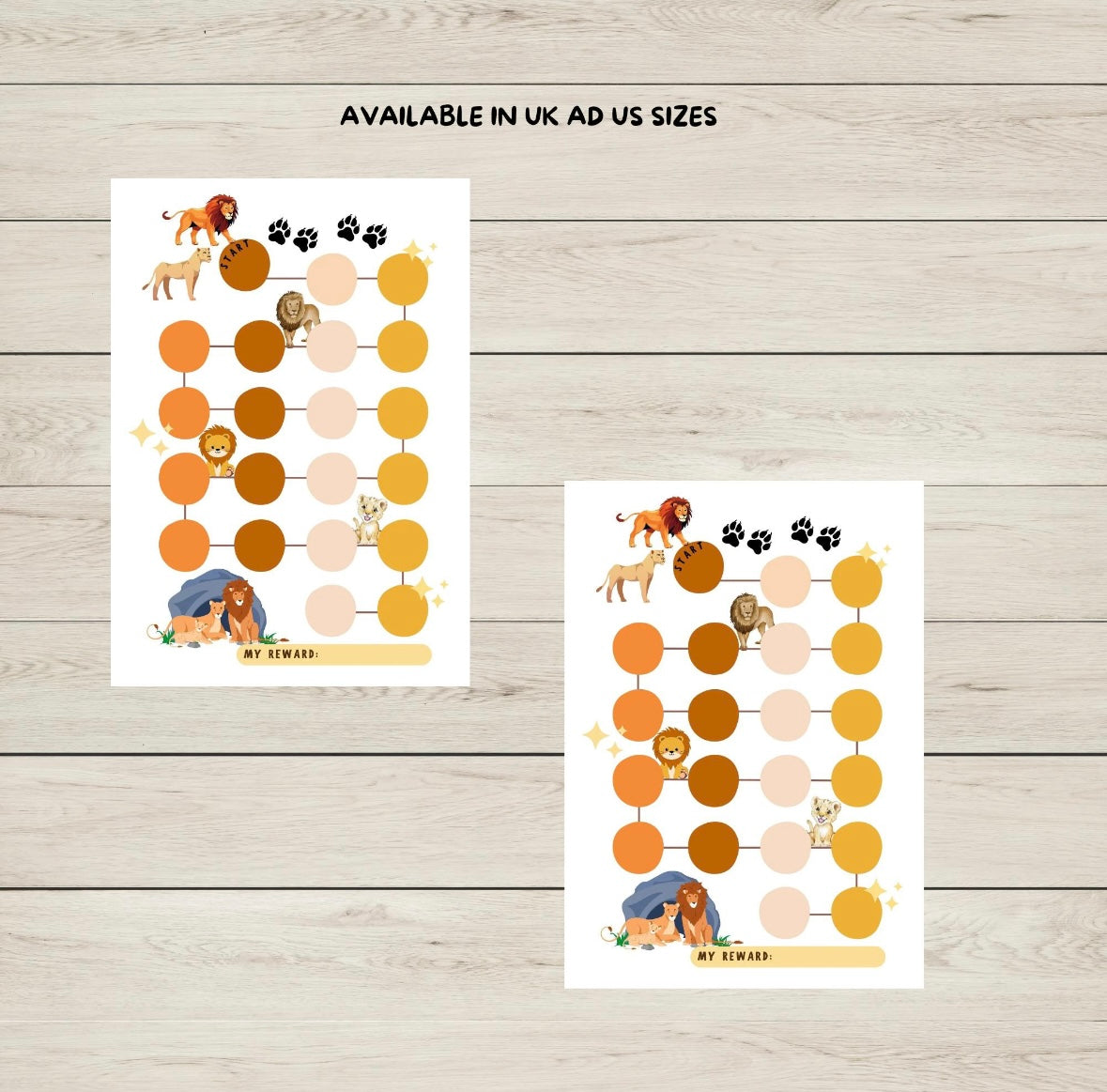 Lion Reward Chart Printable