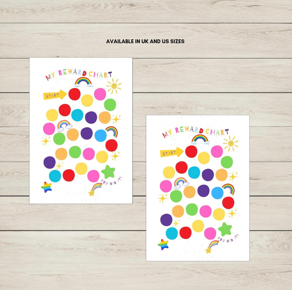 Colourful Printable Rainbow Reward Chart