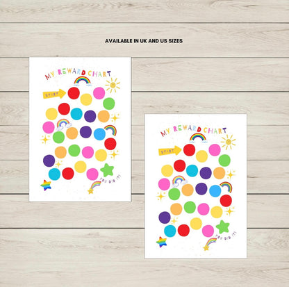 Colourful Printable Rainbow Reward Chart