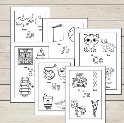 Alphabet Colouring Pages PDF for Early Learners