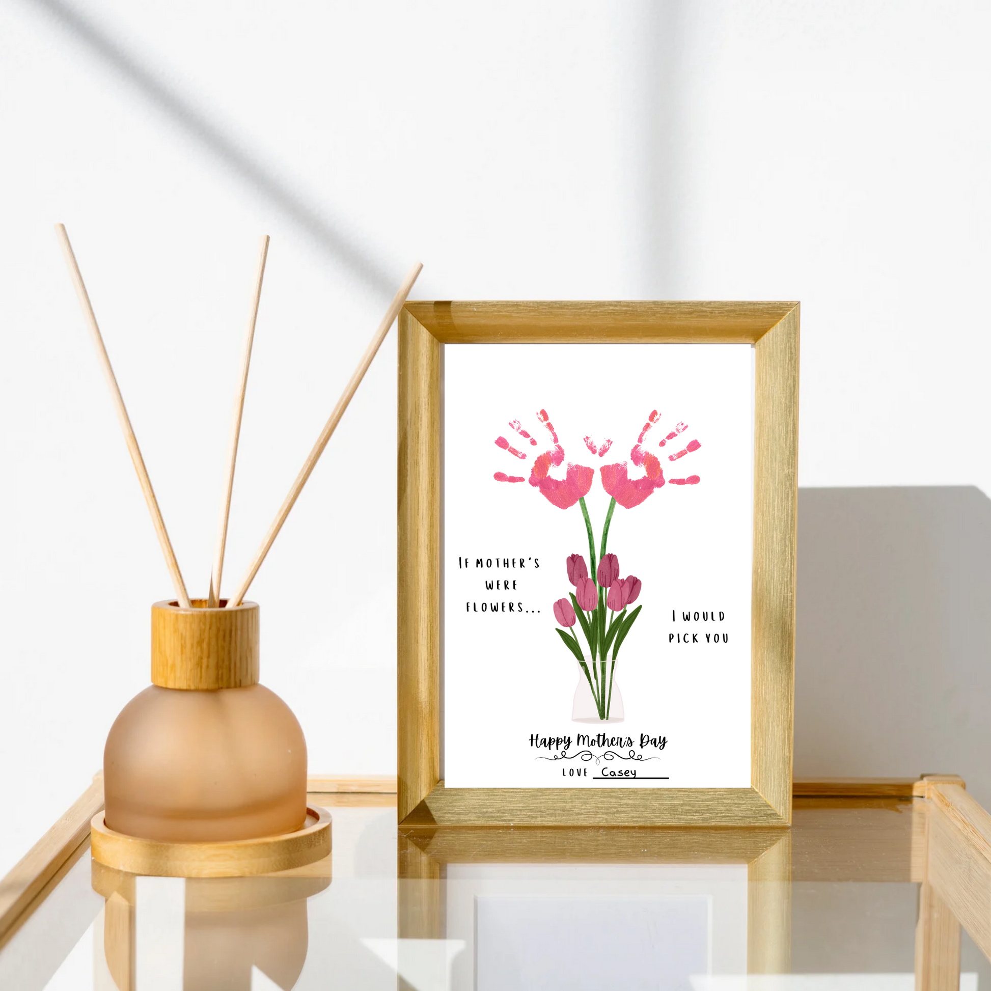 Video showing a printable “If Mothers Were Flowers I’d Pick You” craft for kids, ideal as a framed Mother’s Day keepsake or heartfelt gift.