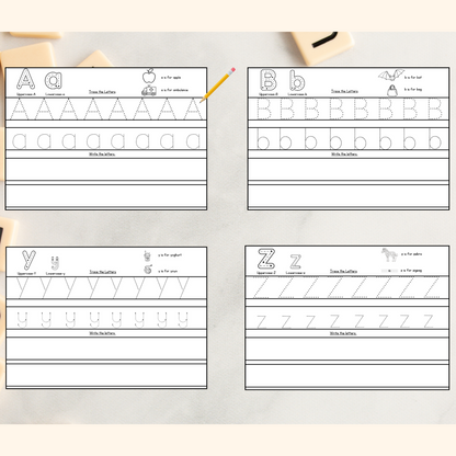 A set of alphabet practice sheets pdf