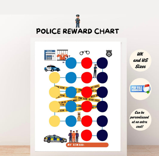 A police reward chart advert for kids.