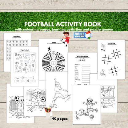 A printable football activity book for kids
