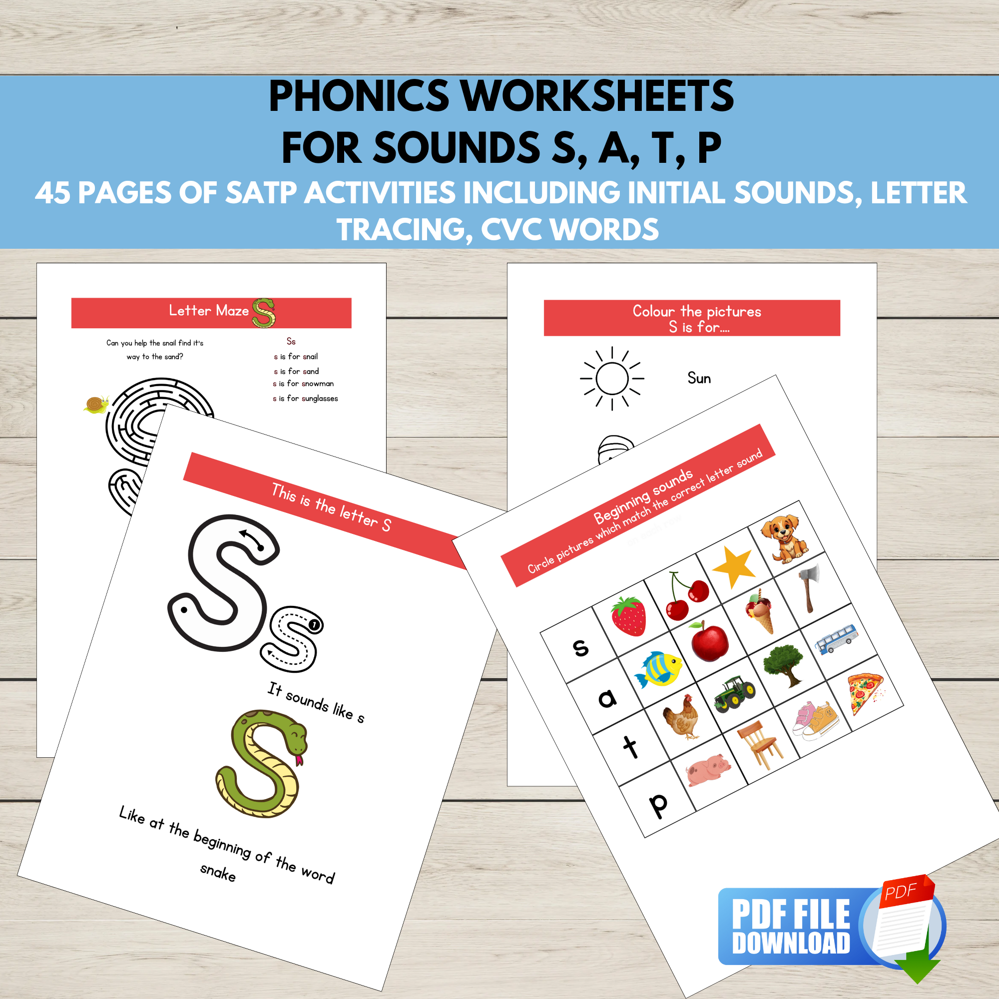 Satp Sticker SATP Phonics Worksheets – magicalminikids