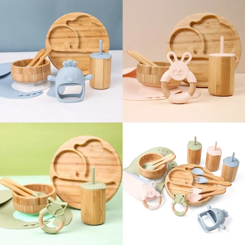 "Four different types of baby weaning sets"