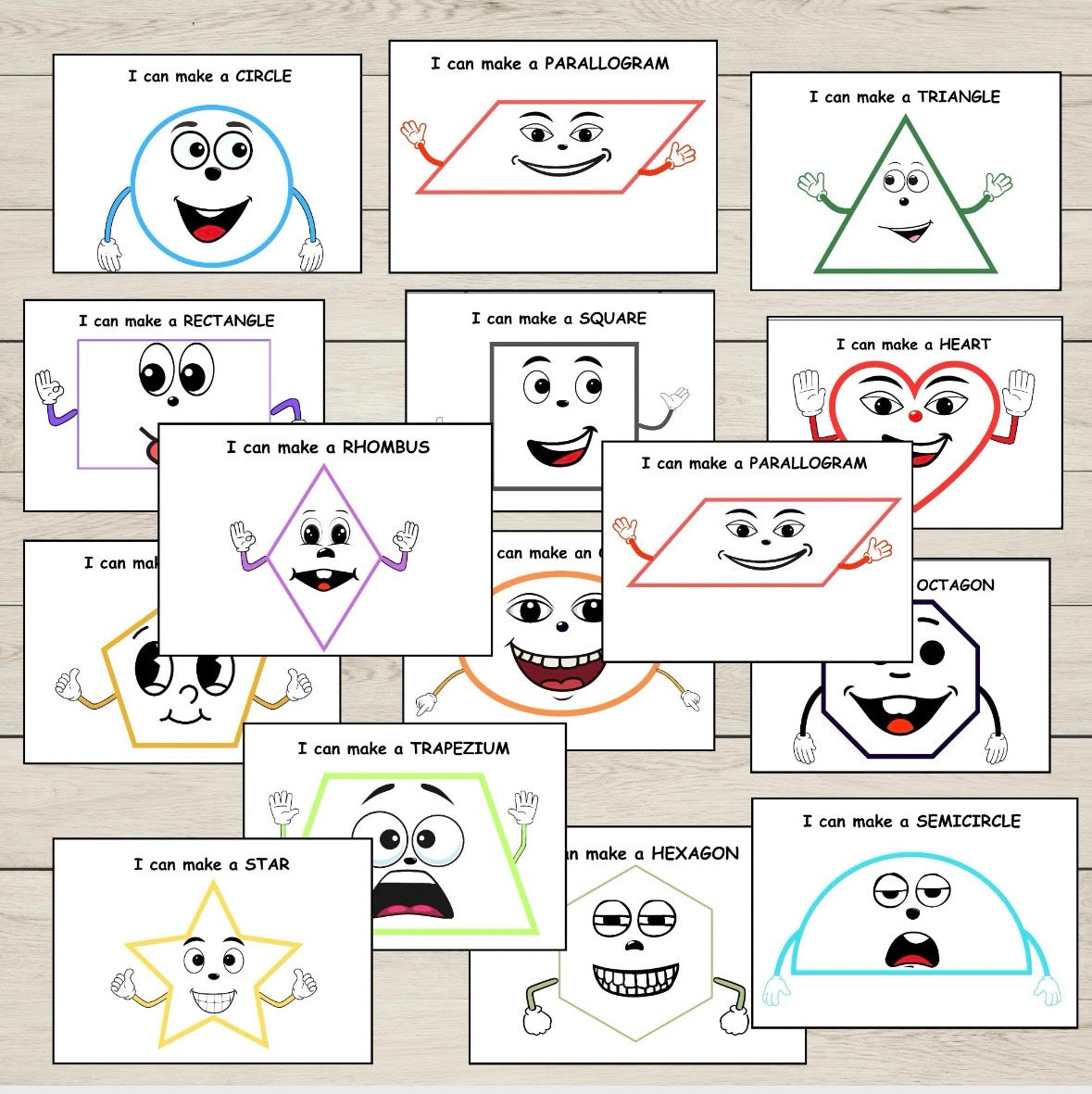 A set of Printable Shape Playdough Mats for early learning. 