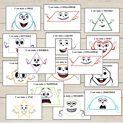 A set of Printable Shape Playdough Mats for early learning. 