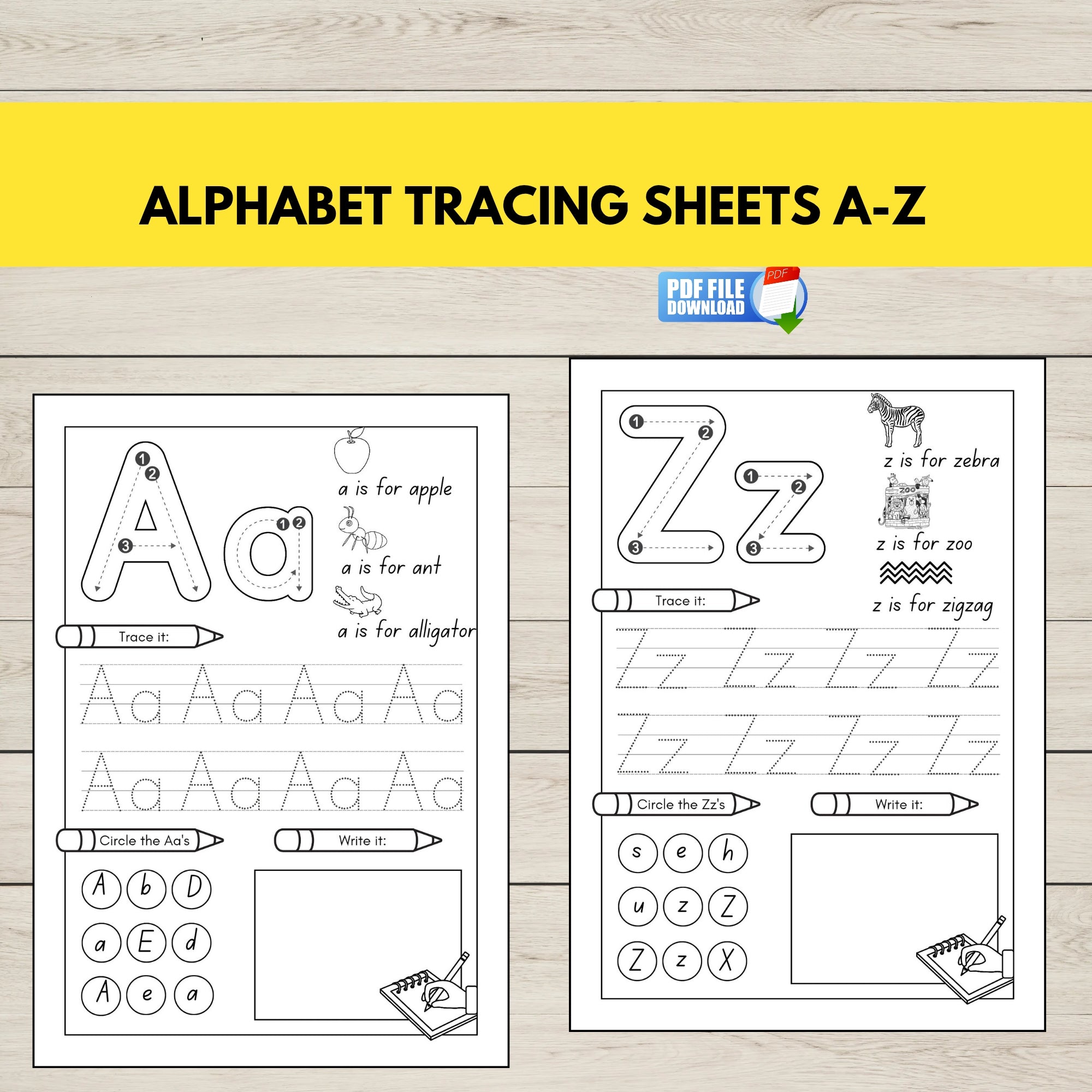 Alphabet Tracing Worksheets AZPrintable magicalminikids