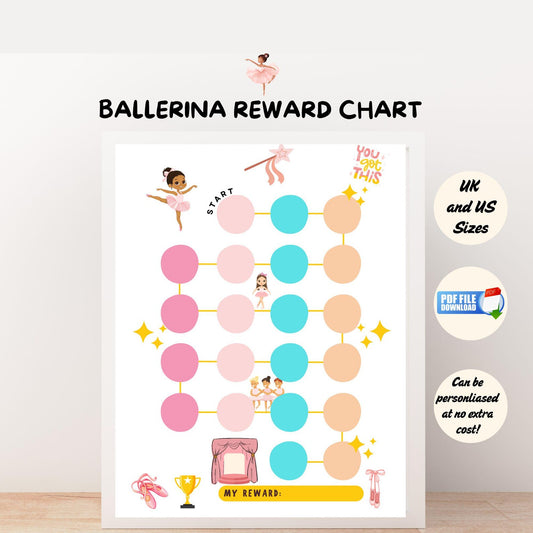 A ballerina themed reward chart printable for kids