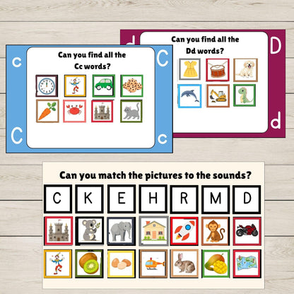 CKEHRMD phonics initial sounds game for homeschool and school learning.