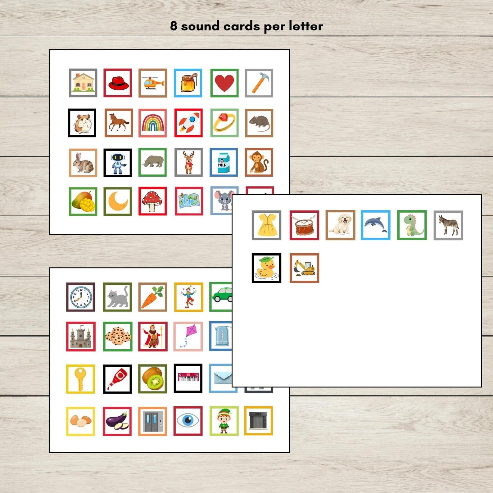 CKEHRMD phonics sound cards for practicing initial letter sounds.