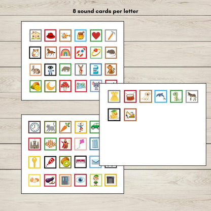 CKEHRMD phonics sound cards for practicing initial letter sounds.