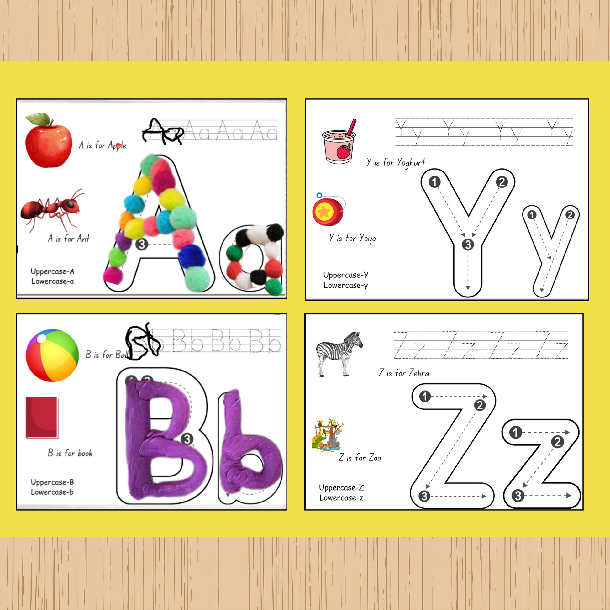 "Alphabet Printable Playdough Mats for letter formation."