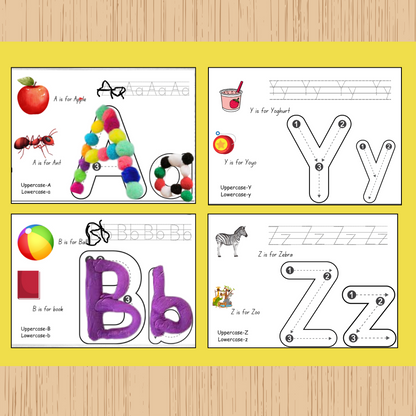 "Alphabet Printable Playdough Mats for letter formation."