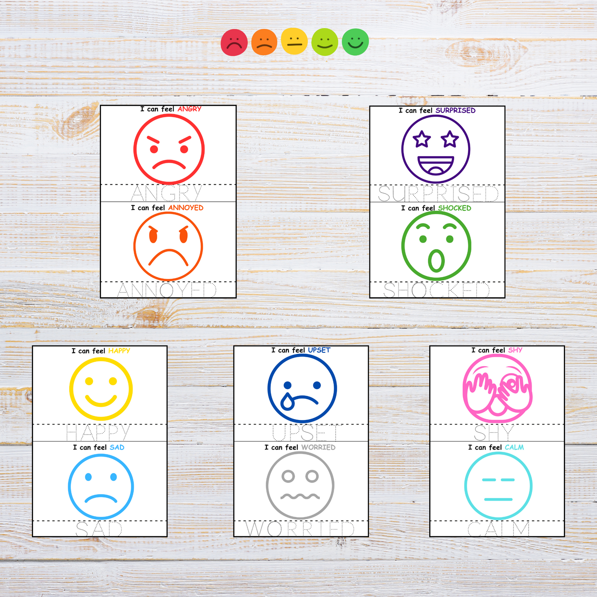 "Feelings and Emotions Printable Playdough Mats."