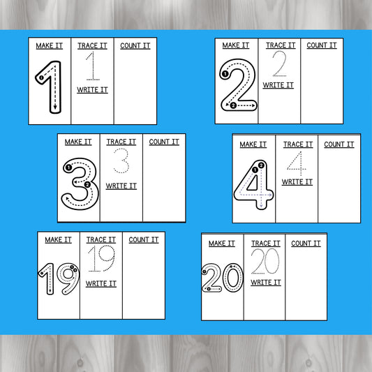 "printable playdough mats for numbers 1-20 pdf download."