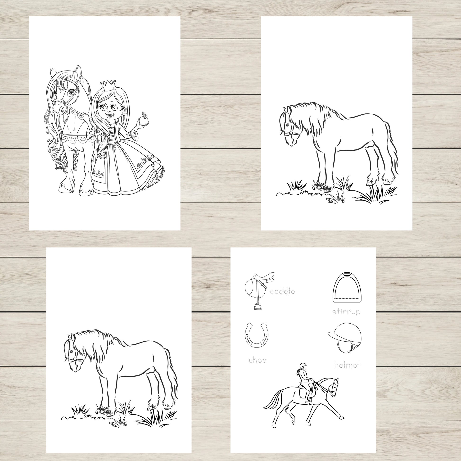 "printable horse colouring pages."