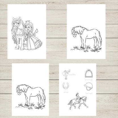 "printable horse colouring pages."