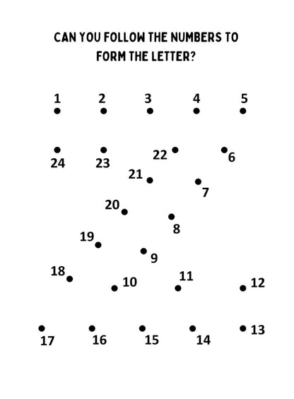 "A printable letter z connect the dots."