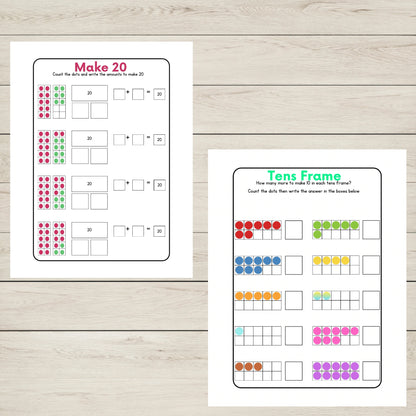 "Make numbers to 20 worksheets printable."