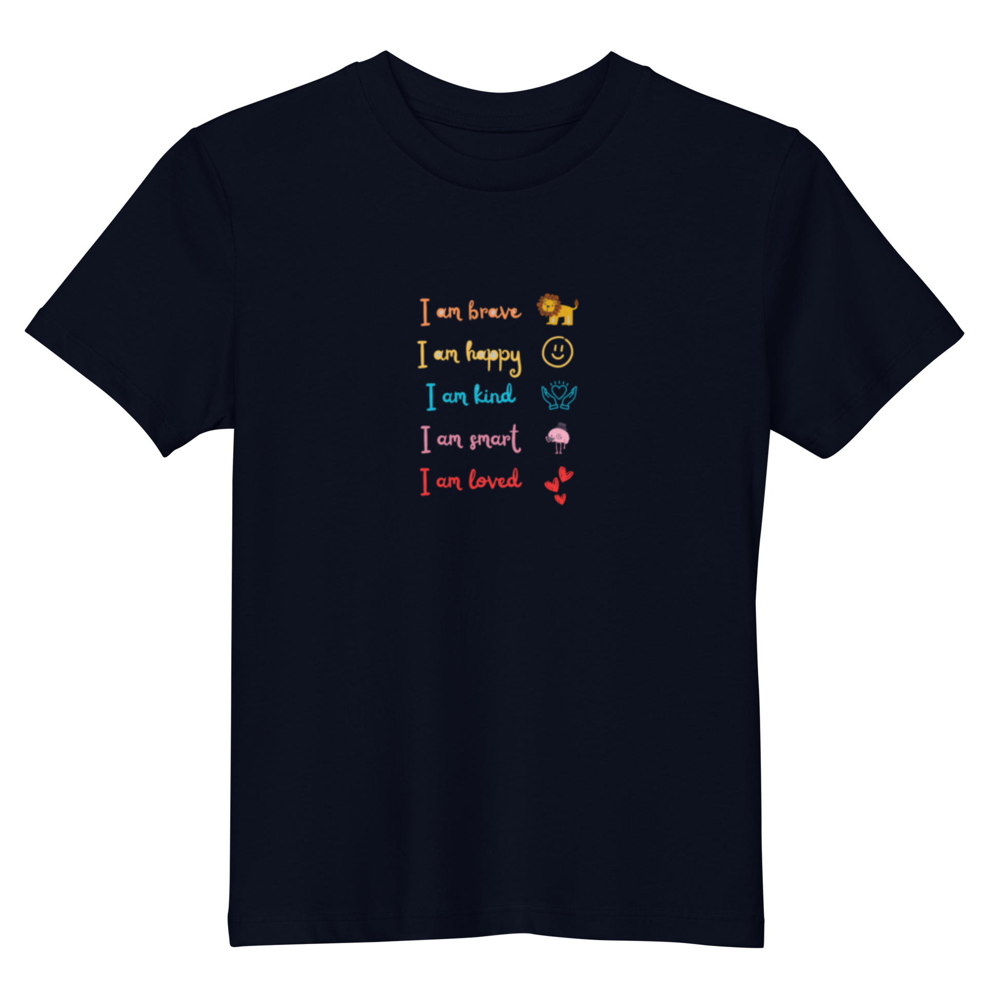 "A french navy girls affirmations shirt."