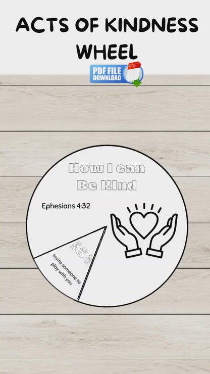 Teach kids empathy, gratitude, and Bible-based kindness with the Kindness Wheel for Kids. Perfect for Sunday school, homeschool, VBS, and Christian classrooms.